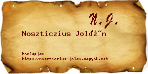 Noszticzius Jolán névjegykártya