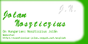 jolan noszticzius business card